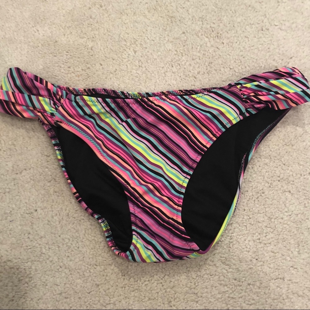 Victoria’s Secret Striped Ruched Hip Swim Bottom
